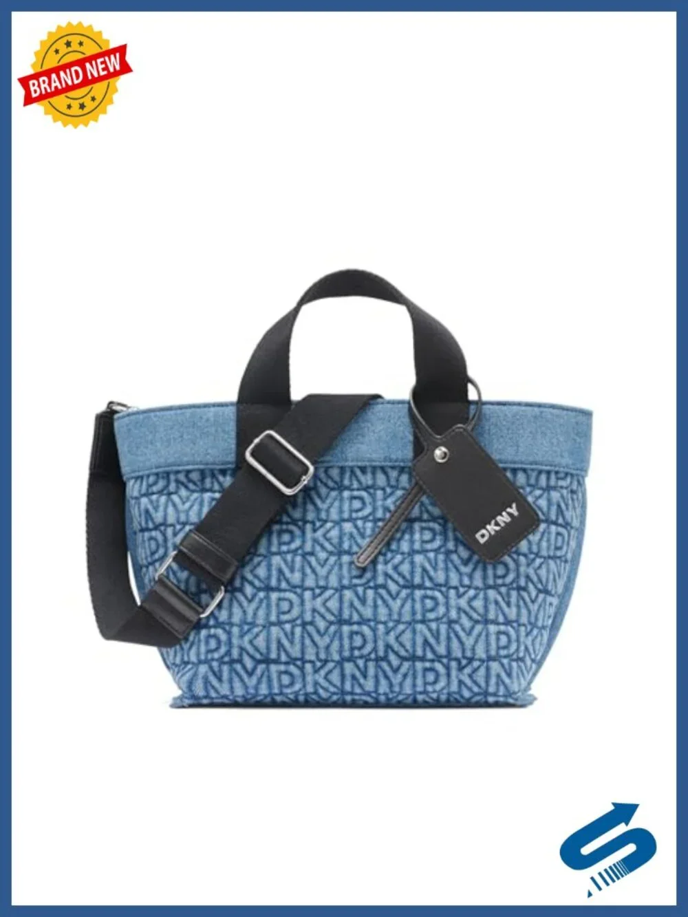 DKNY Brady Crossbody Bag Cotton Satchel Adjustable Strap Zipper Closure